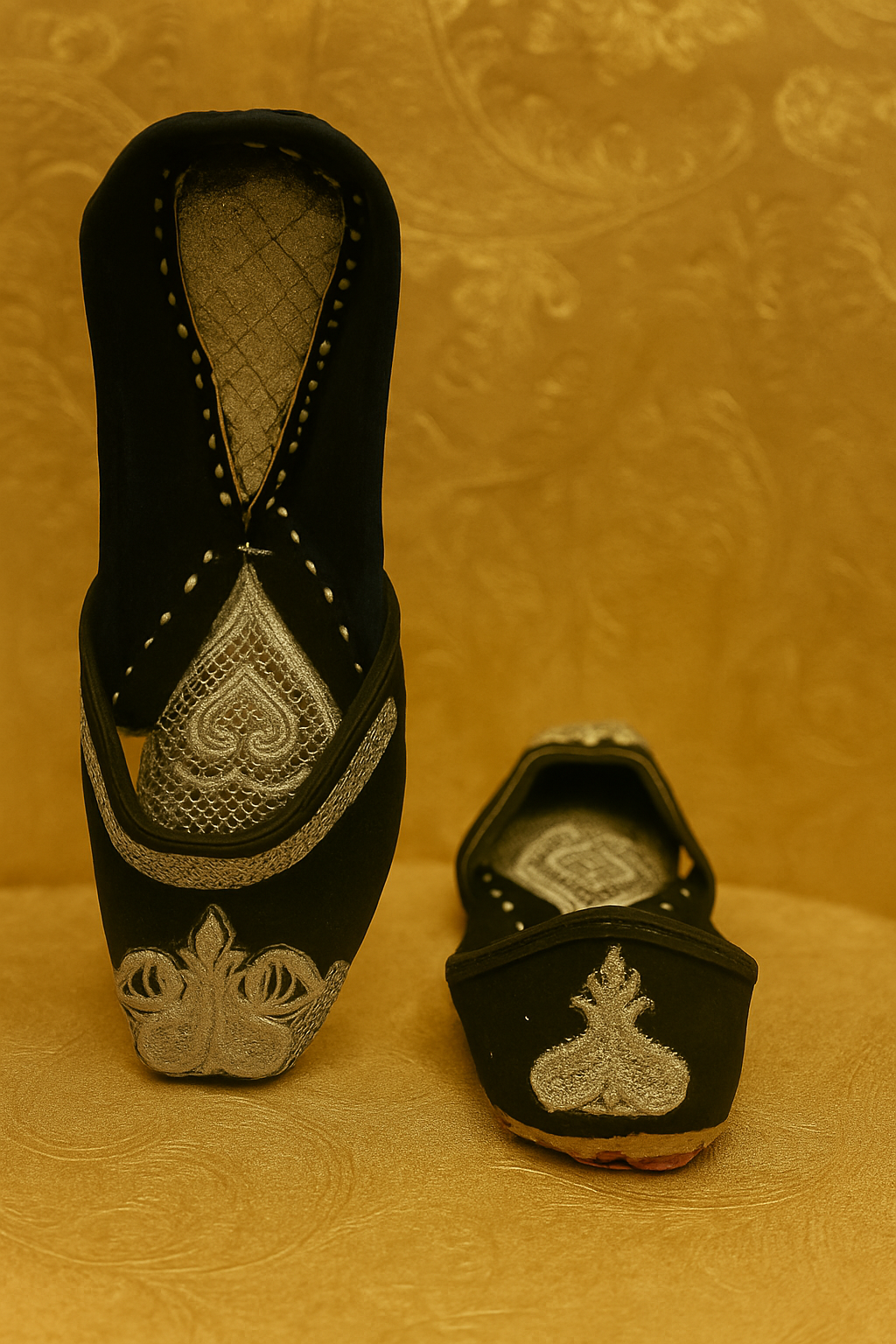 Black Velvet Handcrafted Punjabi Jutti